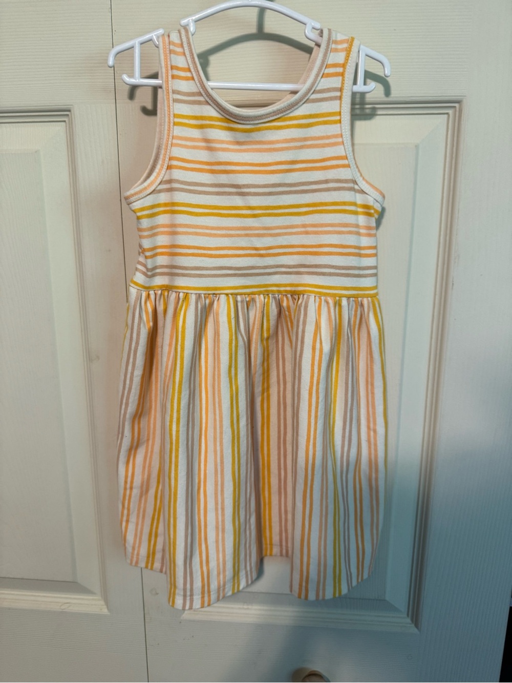 Cat & Jack Peach, Yellow & Cream Striped Tank Dress